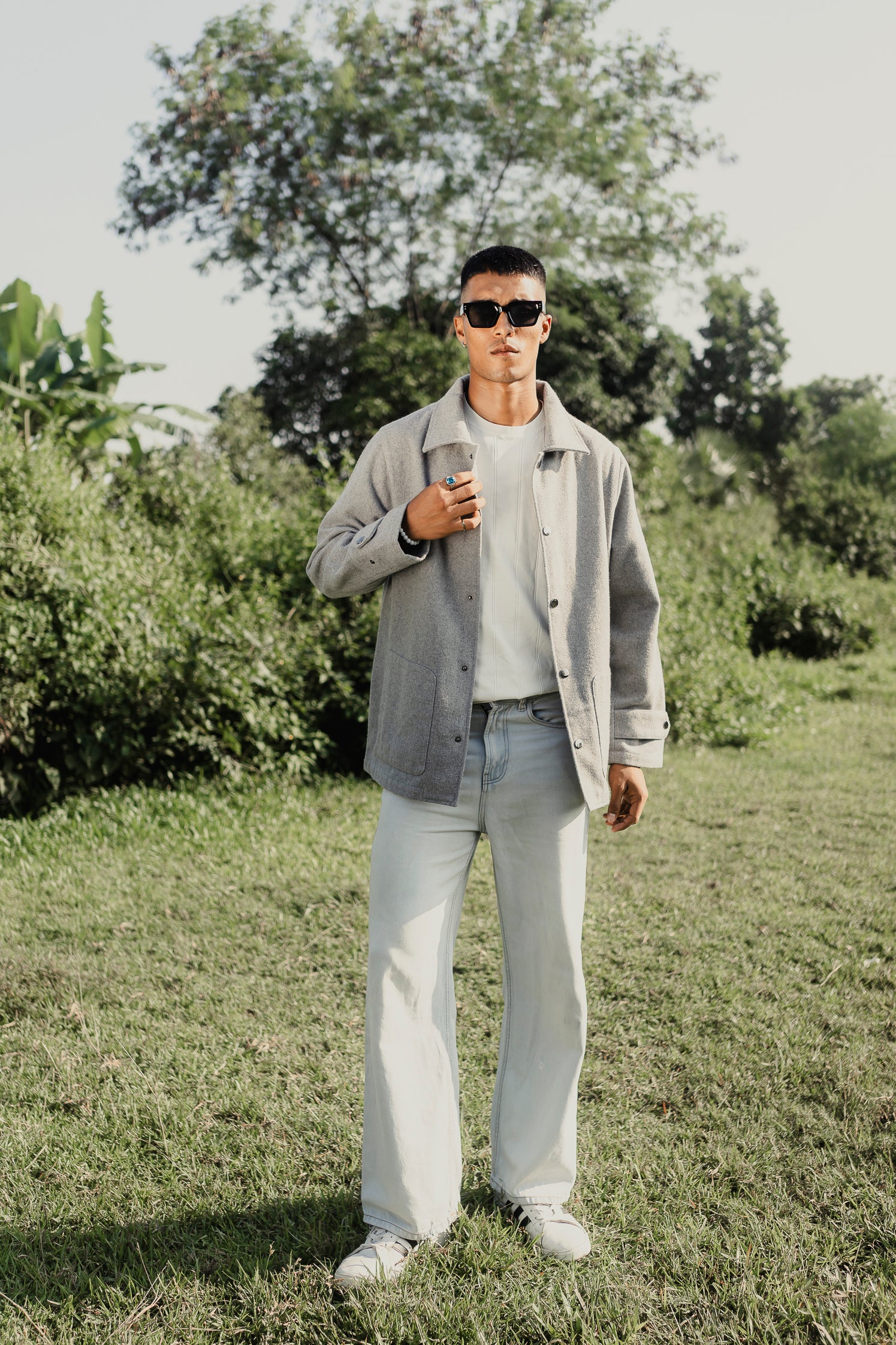 Kieran Coat Deluxe for Men - Light Grey