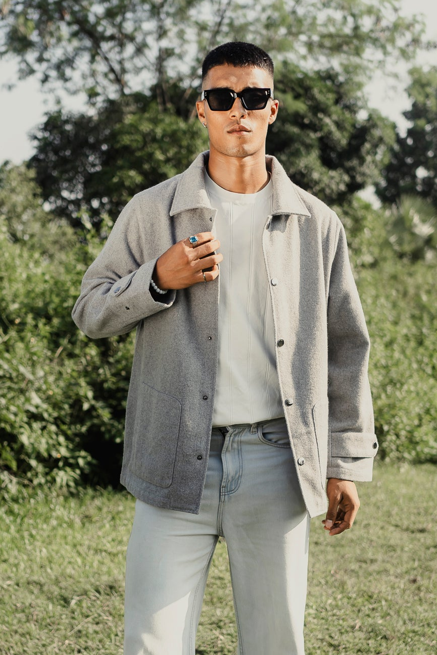 Kieran Coat Deluxe for Men - Light Grey