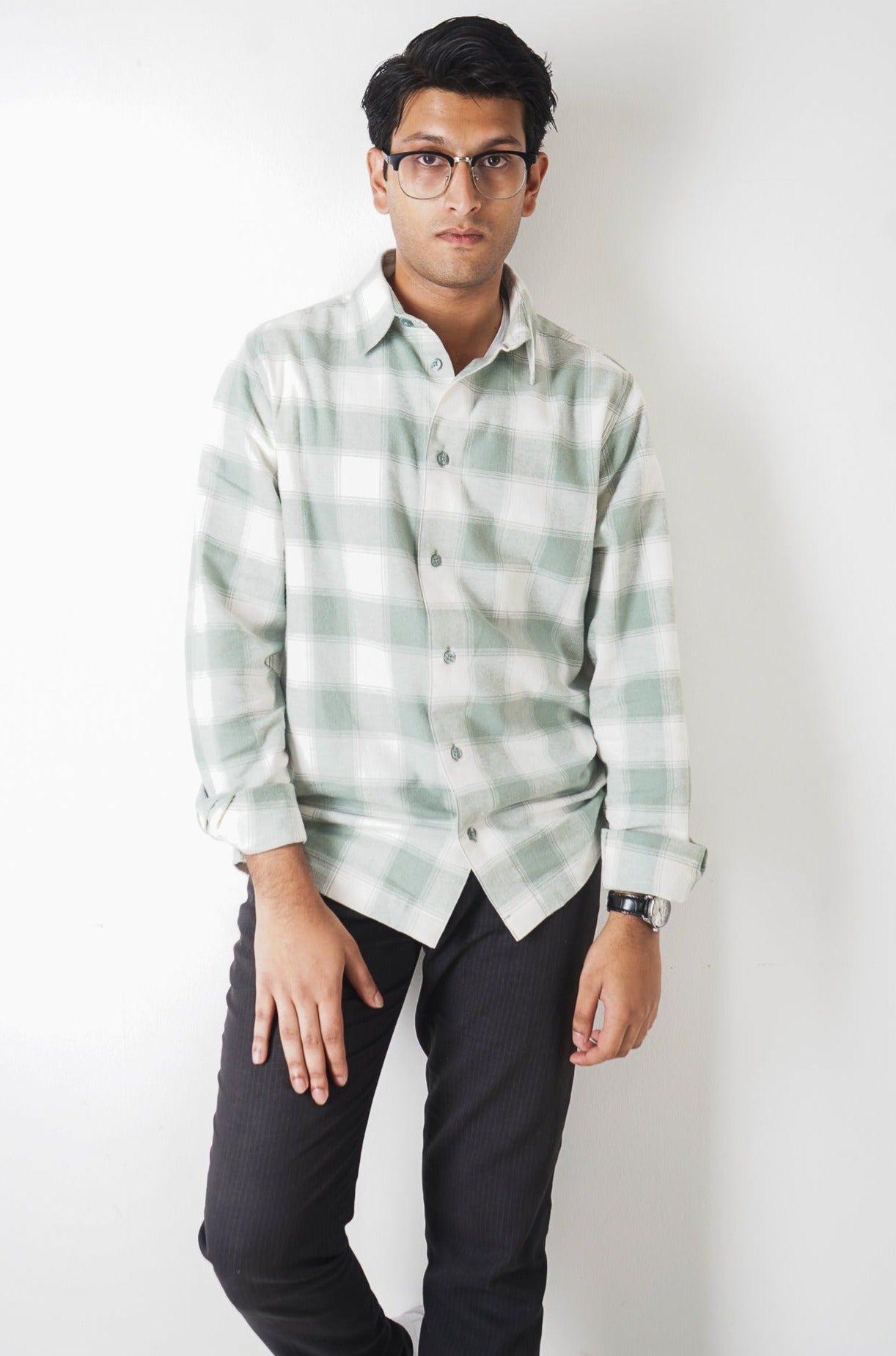 Flannel Shirt for Men - White & Pastel
