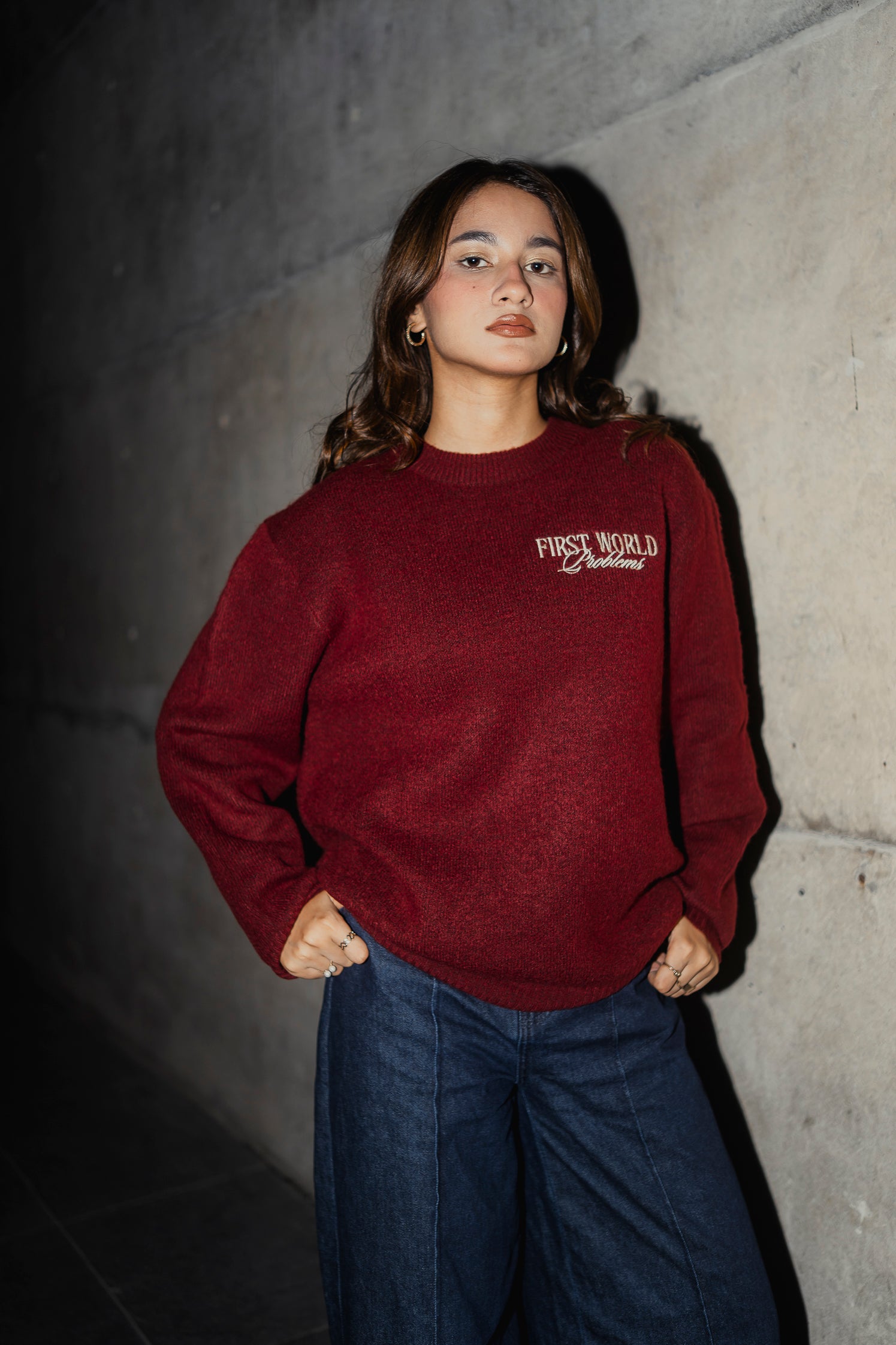 Copenhagen Crimson - FWP Scandi Academy Crew Knit Sweater - Unisex