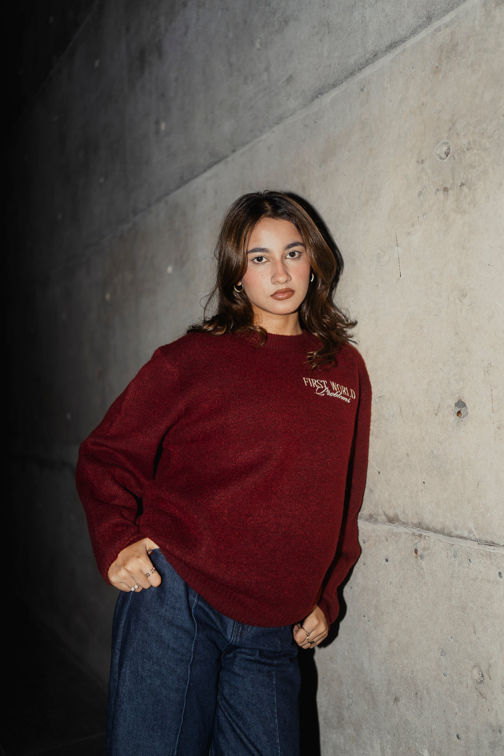 Copenhagen Crimson - FWP Scandi Academy Crew Knit Sweater - Unisex