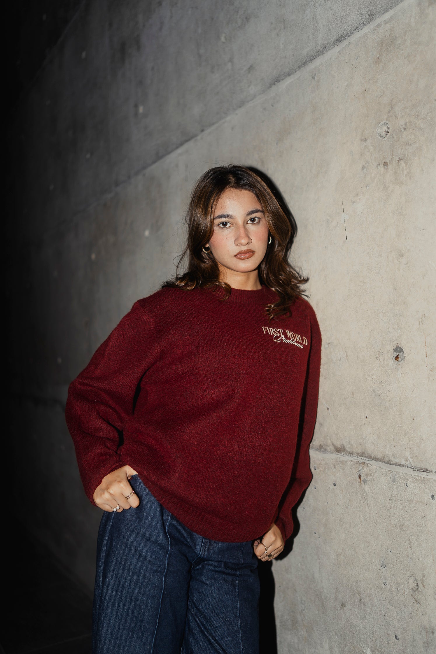 Copenhagen Crimson - FWP Scandi Academy Crew Knit Sweater - Unisex