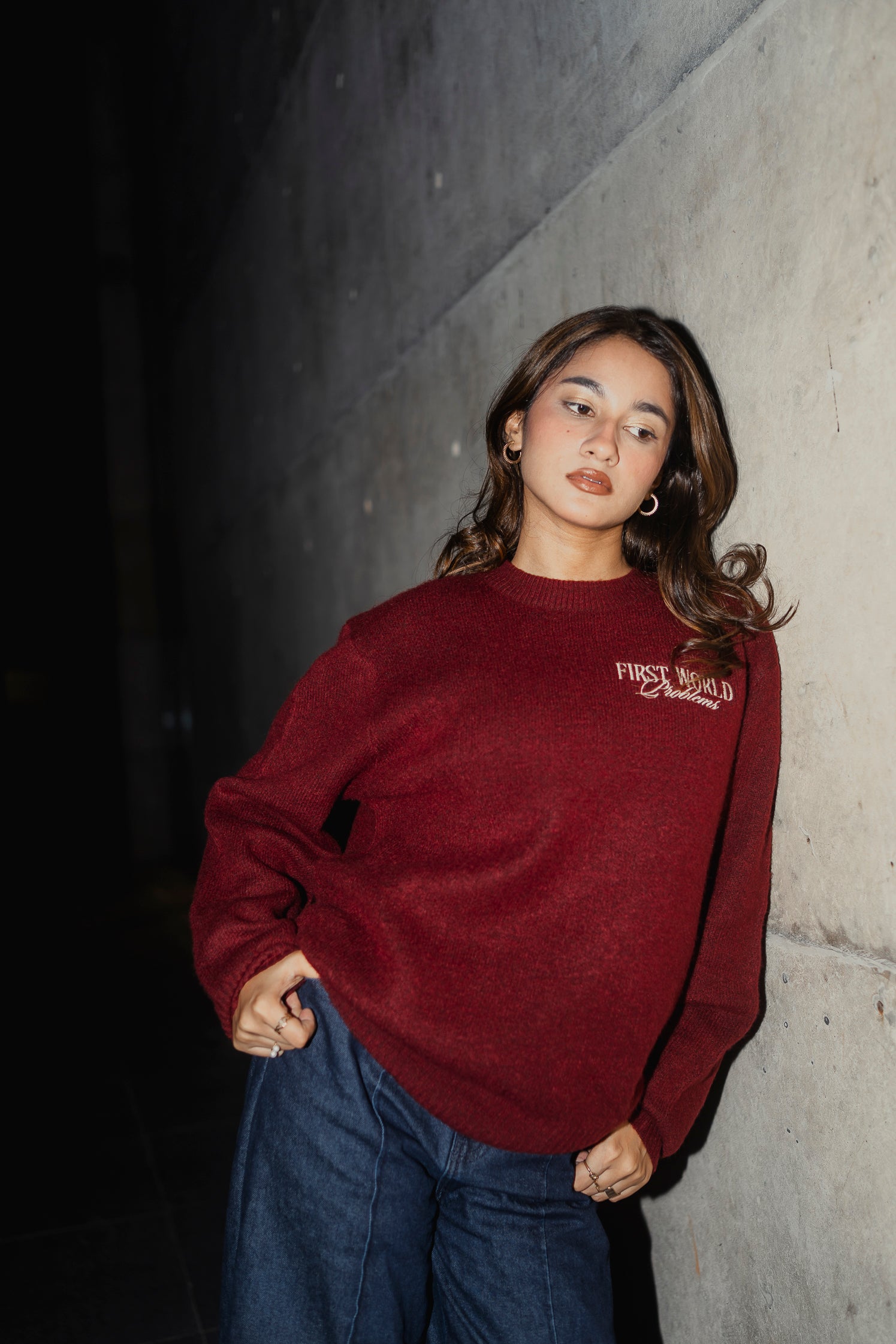 Copenhagen Crimson - FWP Scandi Academy Crew Knit Sweater - Unisex