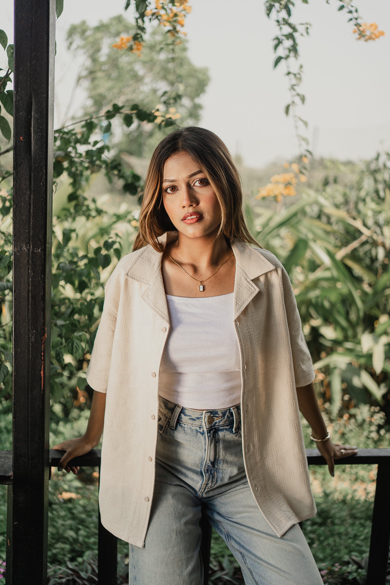 Revere Cuba - Cream Textured Cuba - Revere Shirt - Unisex