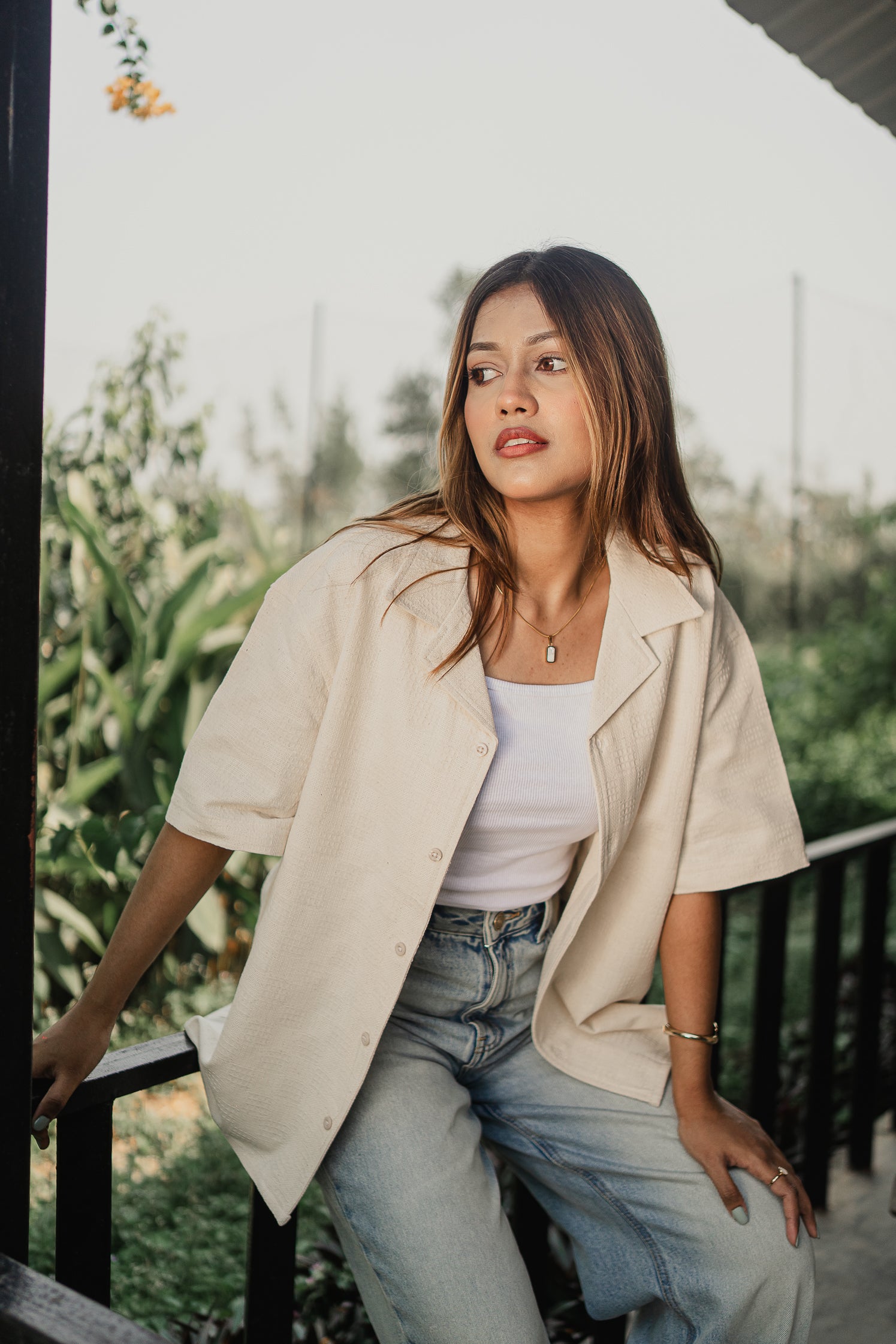 Revere Cuba - Cream Textured Cuba - Revere Shirt - Unisex