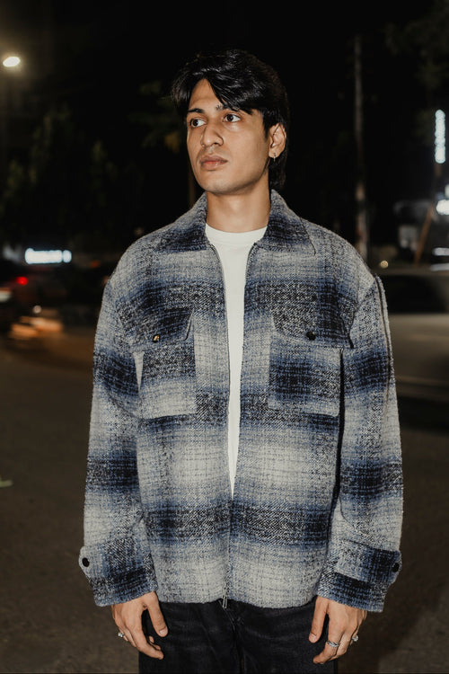 Reykjavík - Weave Textured Jacket For Men - Blue