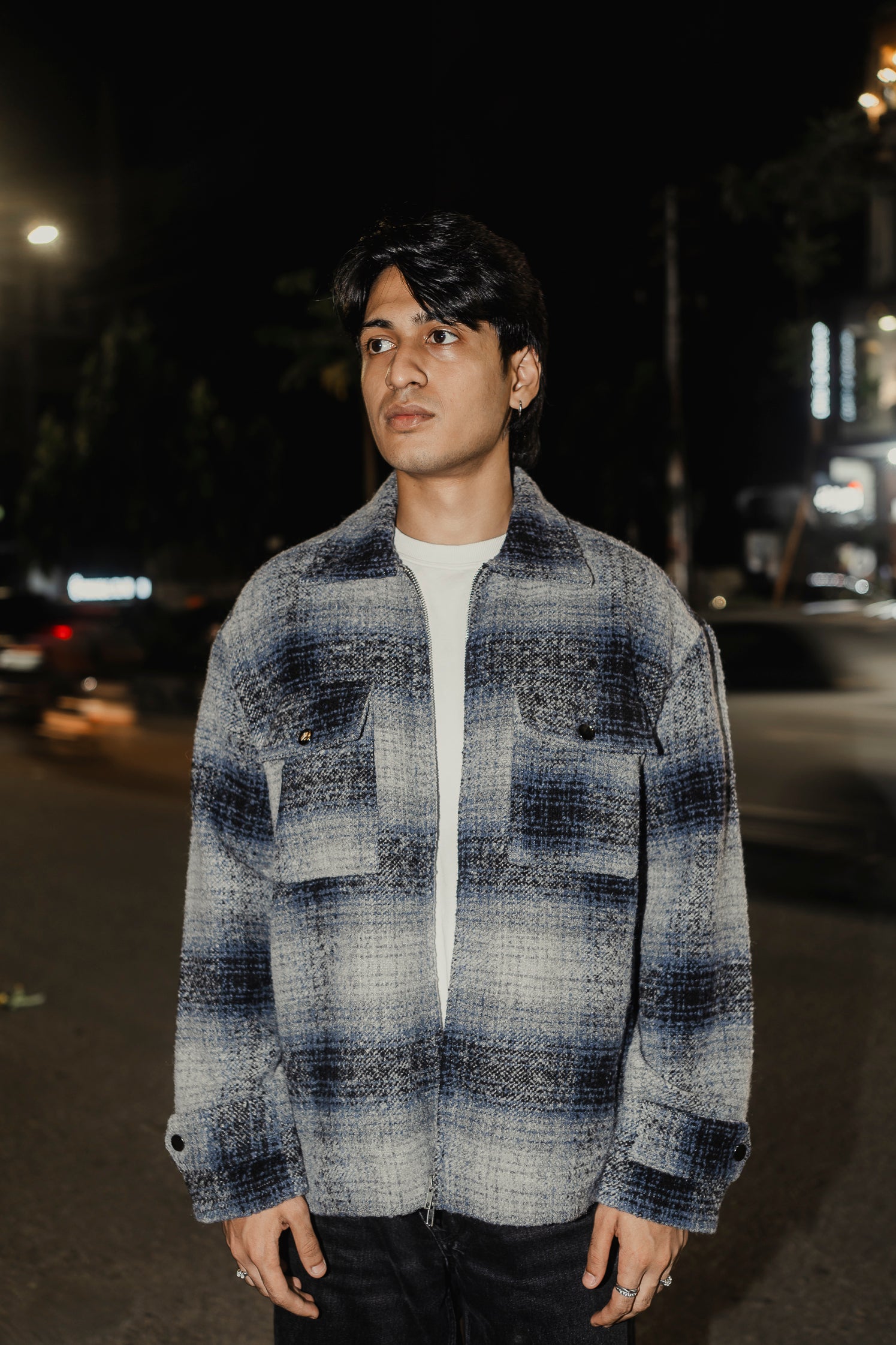 Reykjavík - Weave Textured Jacket - Unisex- Blue