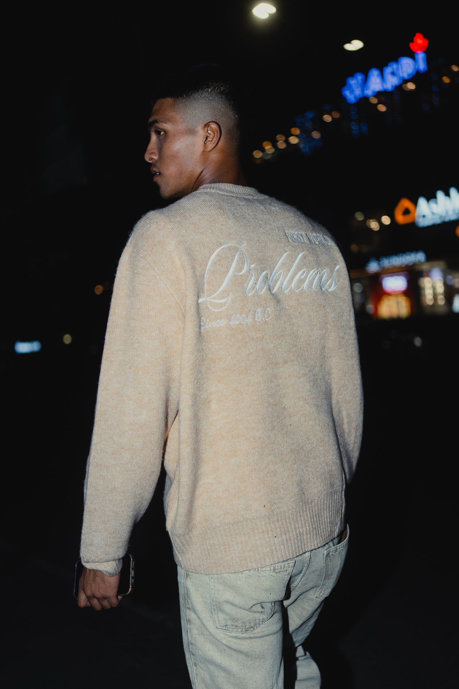 Stockholm Beige - FWP Scandi Academy Crew Knit Sweater - Unisex