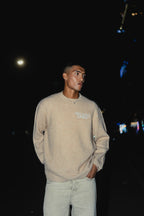Lightweight Stockholm Beige - FWP Scandi Academy Crew Knit Sweater For Men
