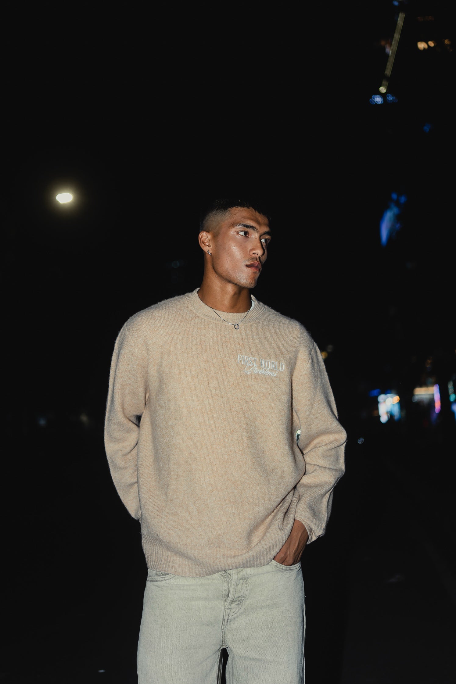 Stockholm Beige - FWP Scandi Academy Crew Knit Sweater - Unisex