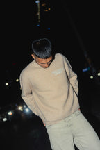 Lightweight Stockholm Beige - FWP Scandi Academy Crew Knit Sweater For Men