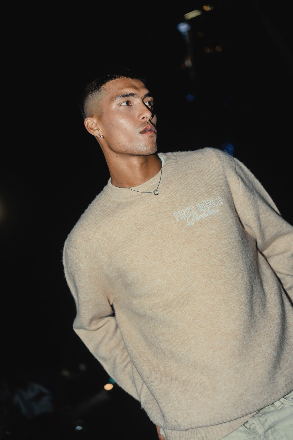 Stockholm Beige - FWP Scandi Academy Crew Knit Sweater - Unisex