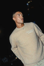 Lightweight Stockholm Beige - FWP Scandi Academy Crew Knit Sweater For Men