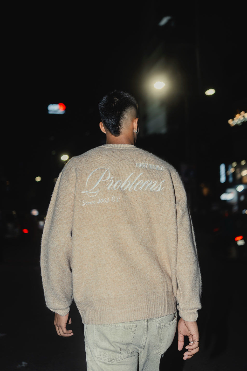 Stockholm Beige - FWP Scandi Academy Crew Knit Sweater - Unisex