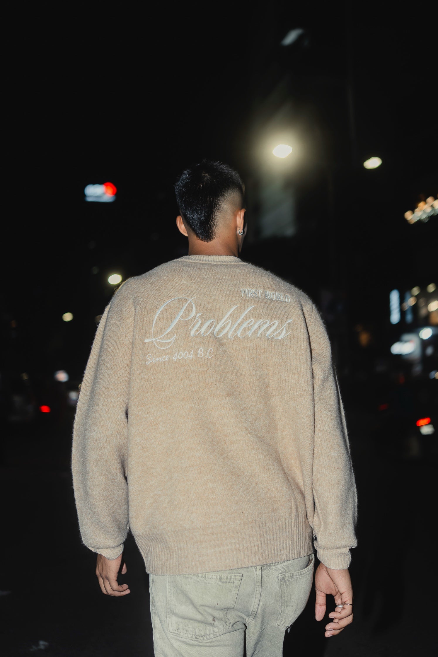 Stockholm Beige - FWP Scandi Academy Crew Knit Sweater - Unisex