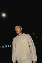 Lightweight Stockholm Beige - FWP Scandi Academy Crew Knit Sweater For Men