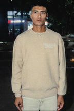 Lightweight Stockholm Beige - FWP Scandi Academy Crew Knit Sweater For Men