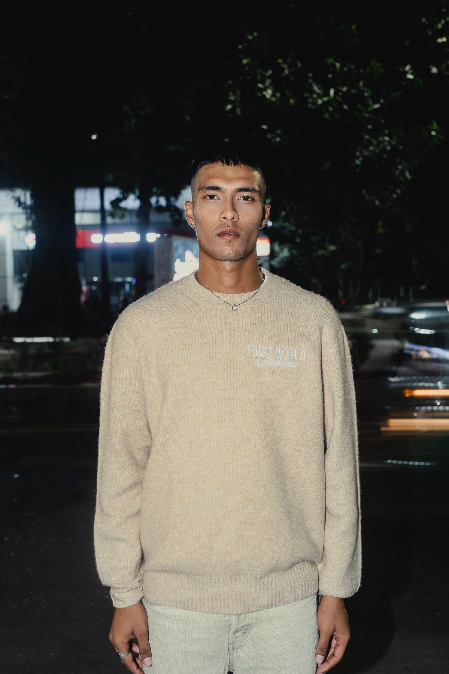 Stockholm Beige - FWP Scandi Academy Crew Knit Sweater - Unisex