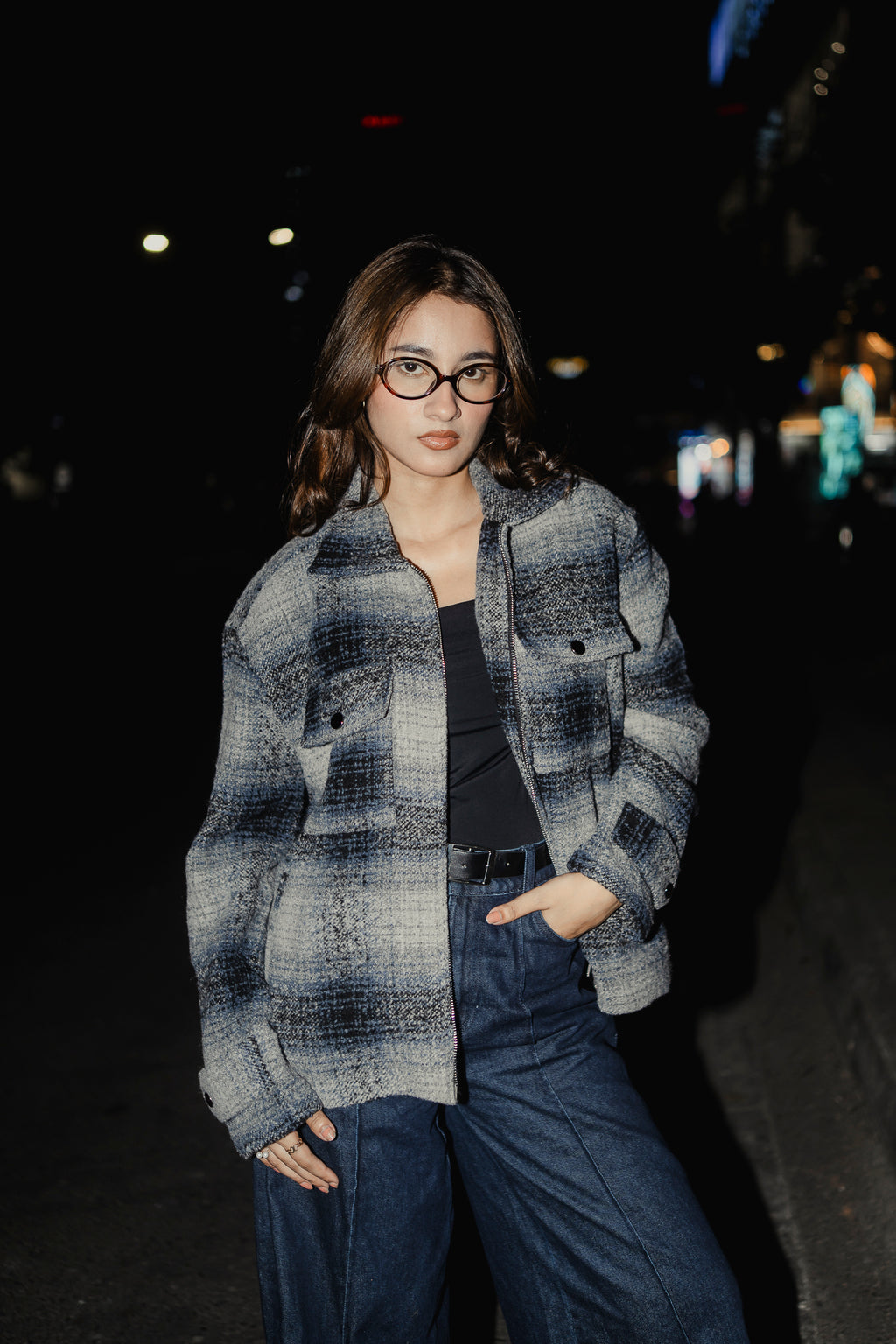 Reykjavík - Weave Textured Jacket For Unisex- Blue