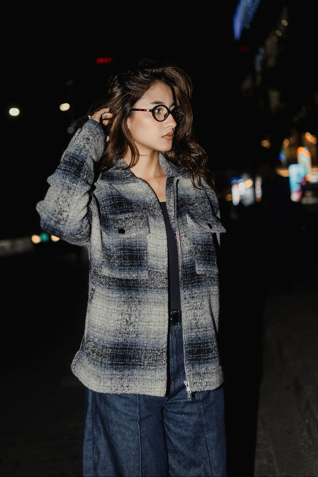 Reykjavík - Weave Textured Jacket For Unisex- Blue