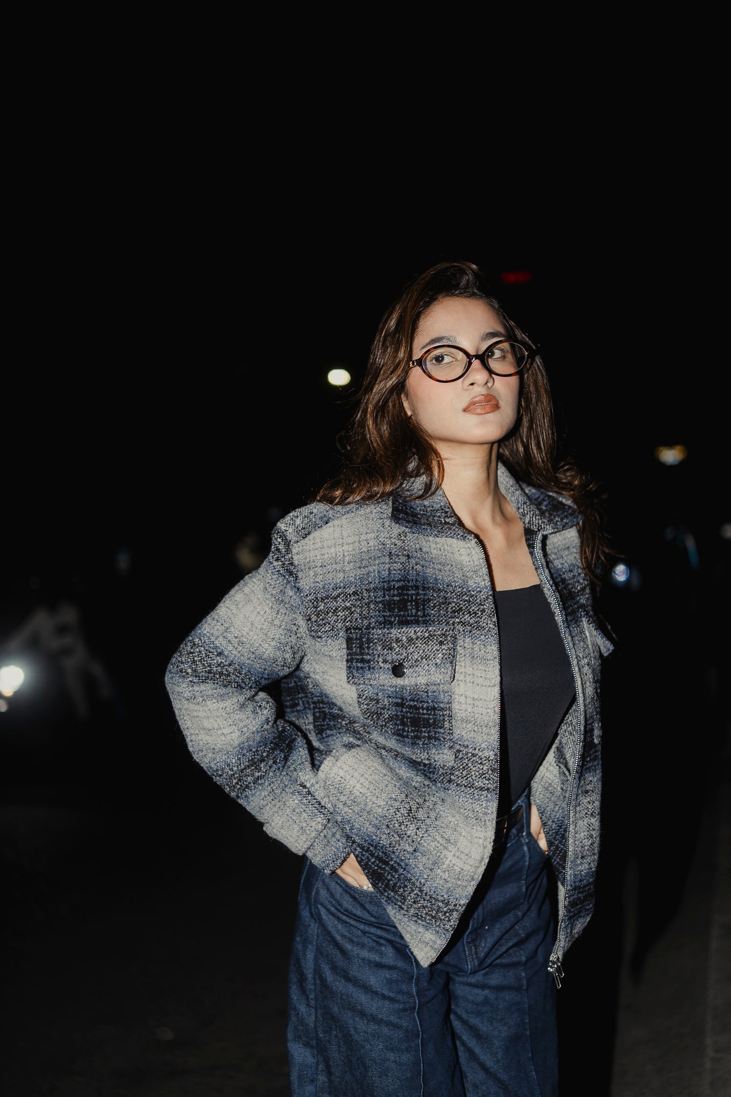 Reykjavík - Weave Textured Jacket For Unisex- Blue