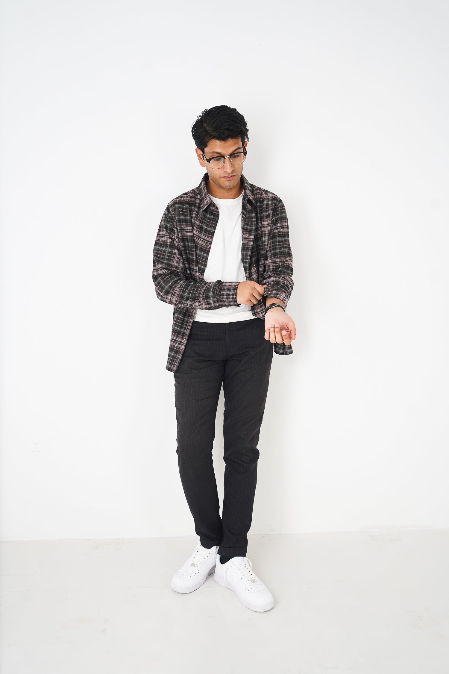 Flannel Shirt for Men - Moss & Black