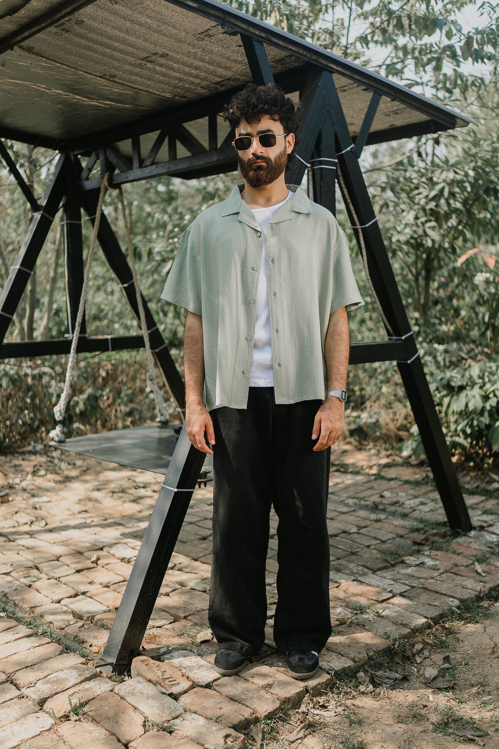 Revere Cuba - Sage Jacquard Cuba - Revere Shirt For Men