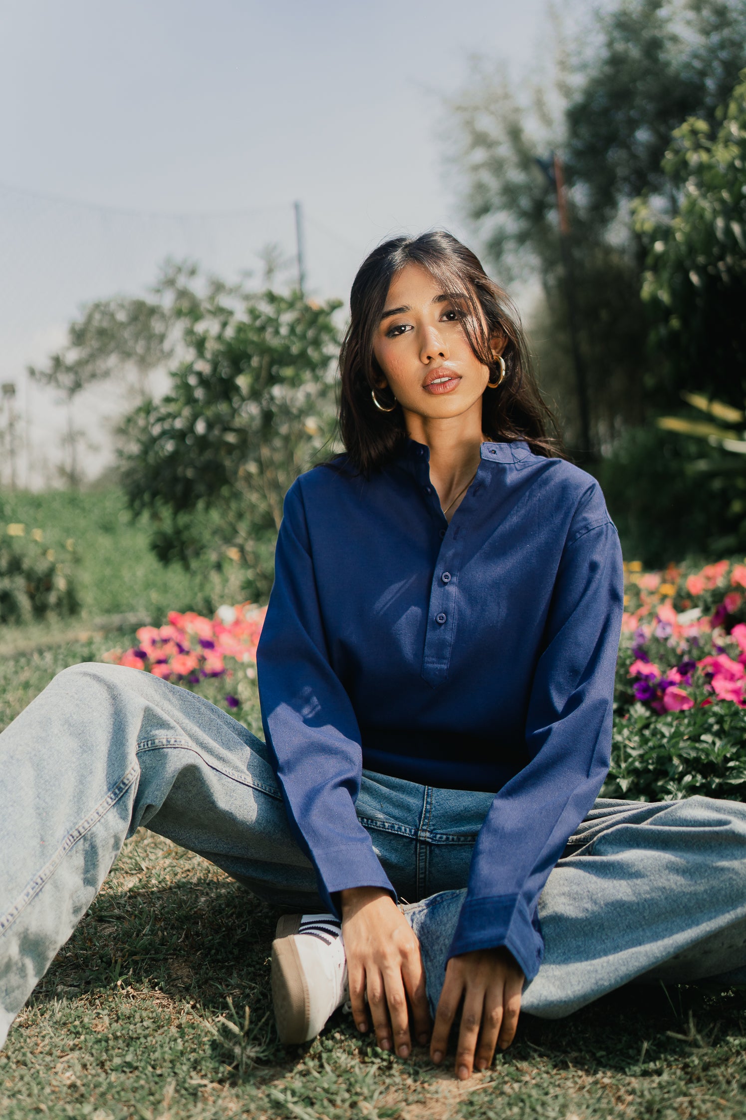 Oxford Henley - Katua - Unisex - Navy