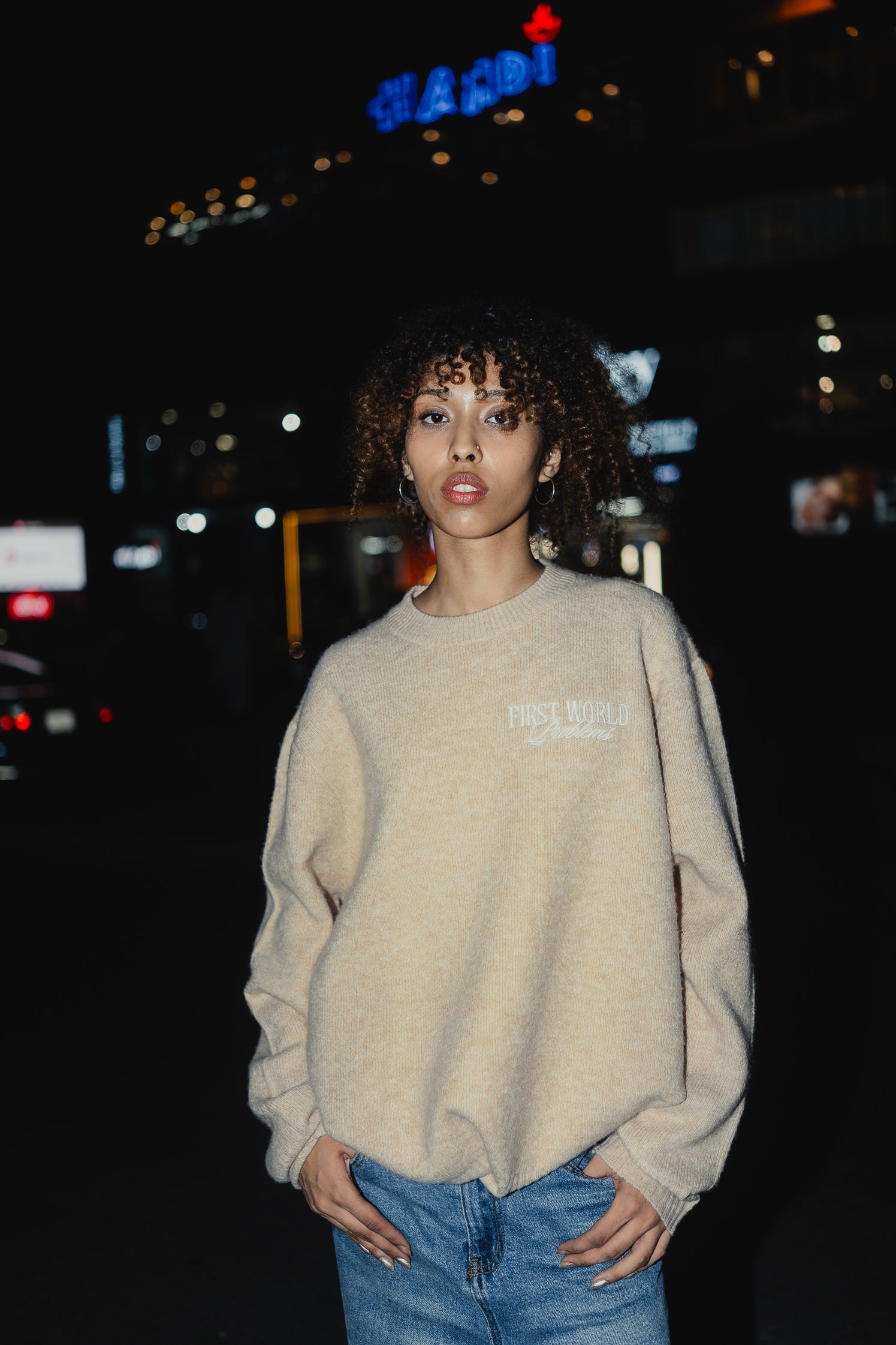 Stockholm Beige - FWP Scandi Academy Crew Knit Sweater - Unisex