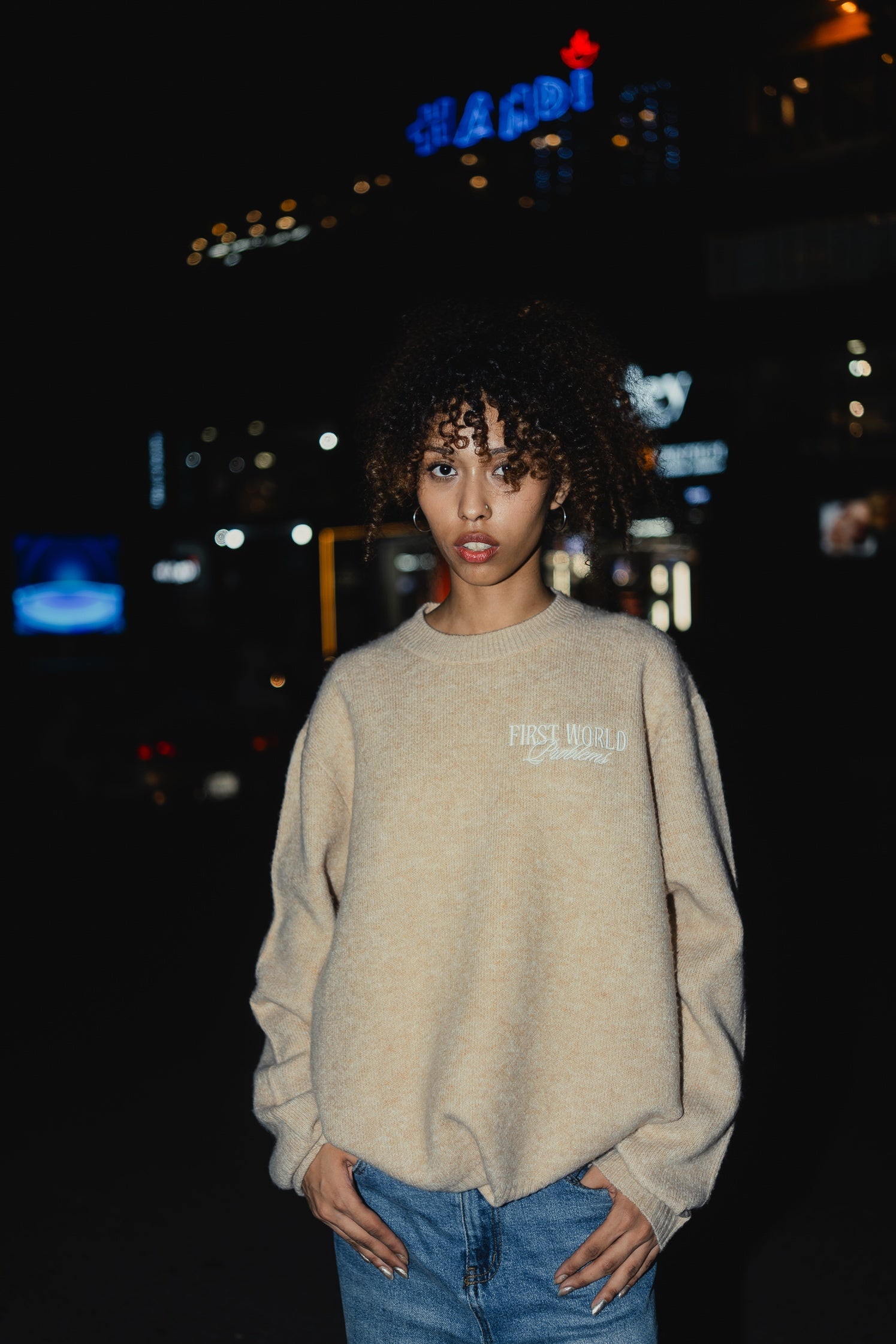 Stockholm Beige - FWP Scandi Academy Crew Knit Sweater - Unisex