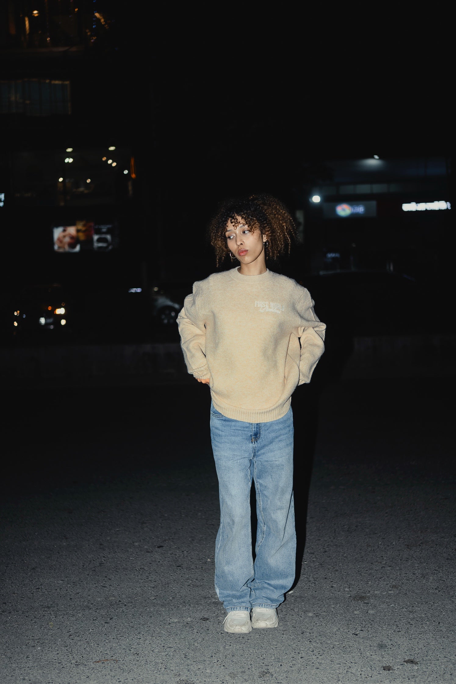 Stockholm Beige - FWP Scandi Academy Crew Knit Sweater - Unisex