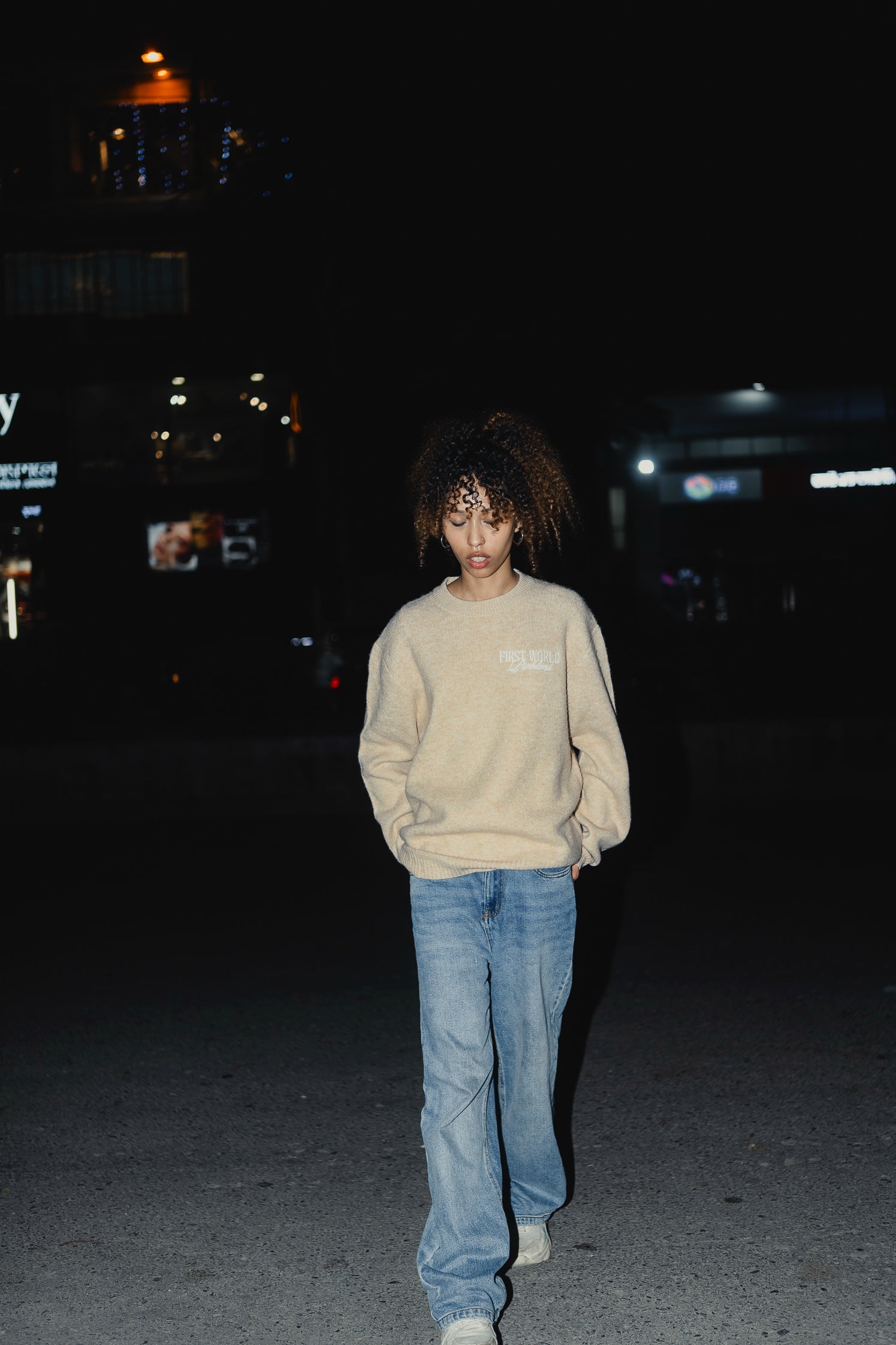 Stockholm Beige - FWP Scandi Academy Crew Knit Sweater - Unisex