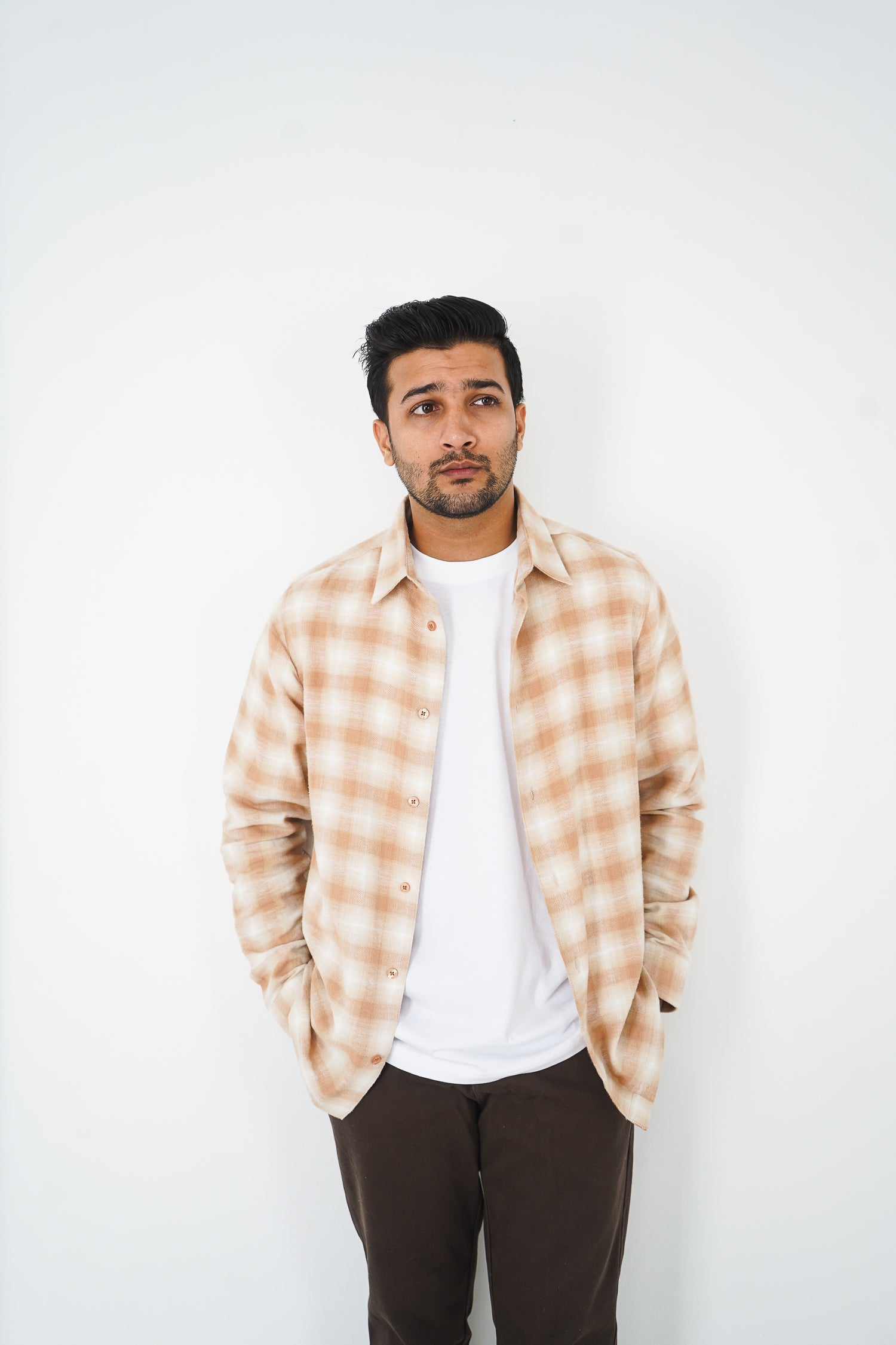Flannel Shirt for Men - Beige & Off White
