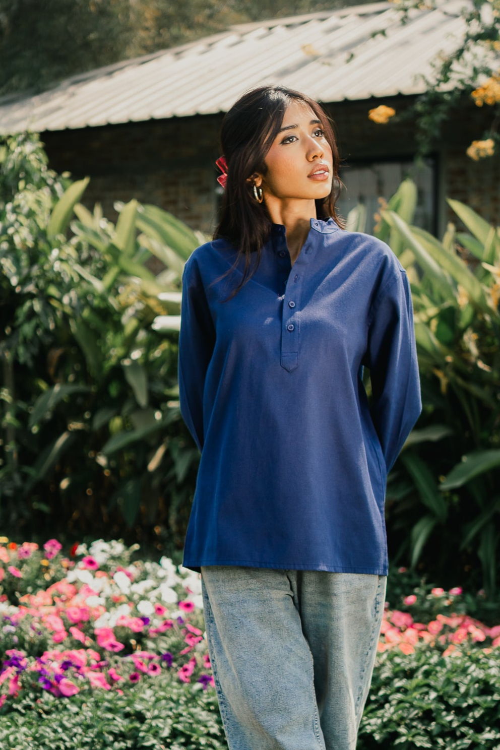 Oxford Henley - Katua - Unisex - Navy