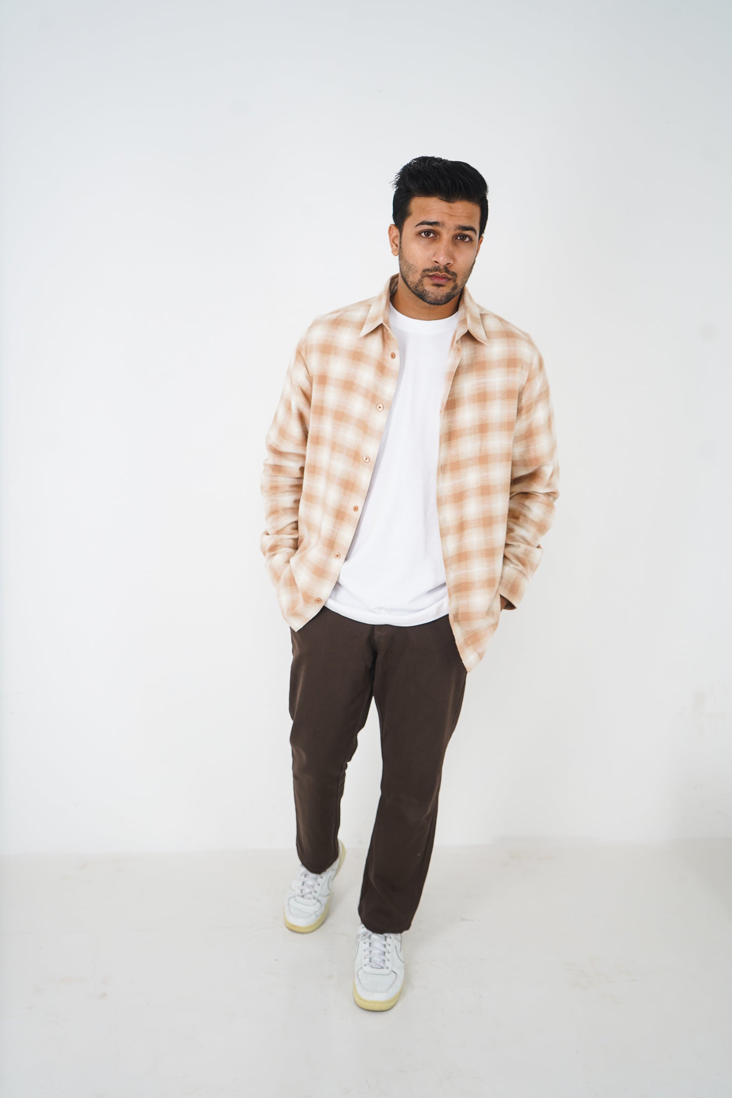 Flannel Shirt for Men - Beige & Off White