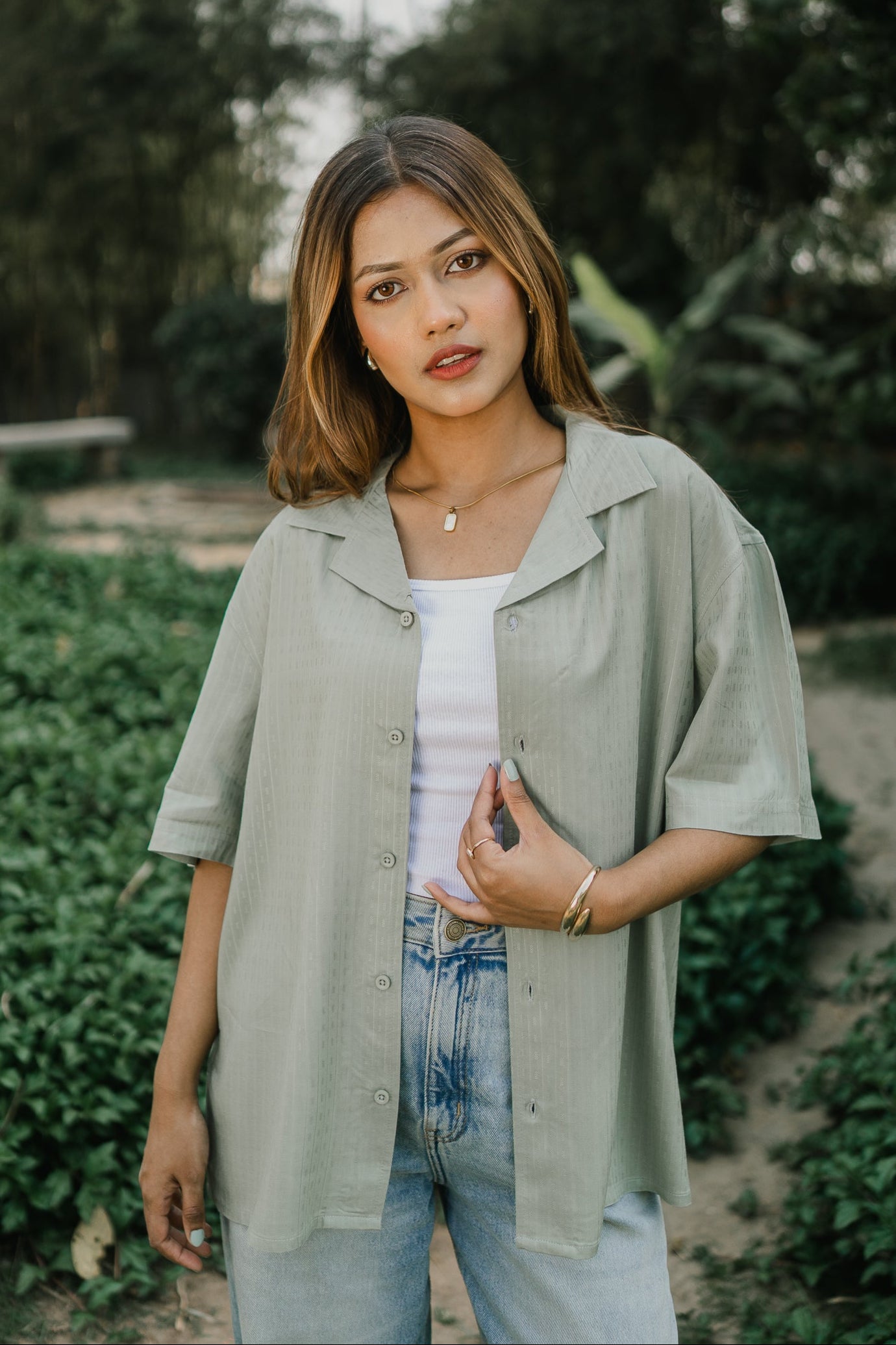 Revere Cuba - Sage Jacquard Cuba - Revere Shirt - Unisex