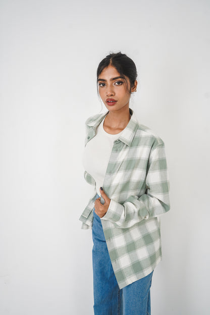 Flannel Shirt - Unisex - White & Pastel