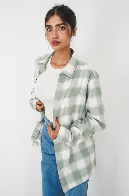 Flannel Shirt - Unisex - White & Pastel