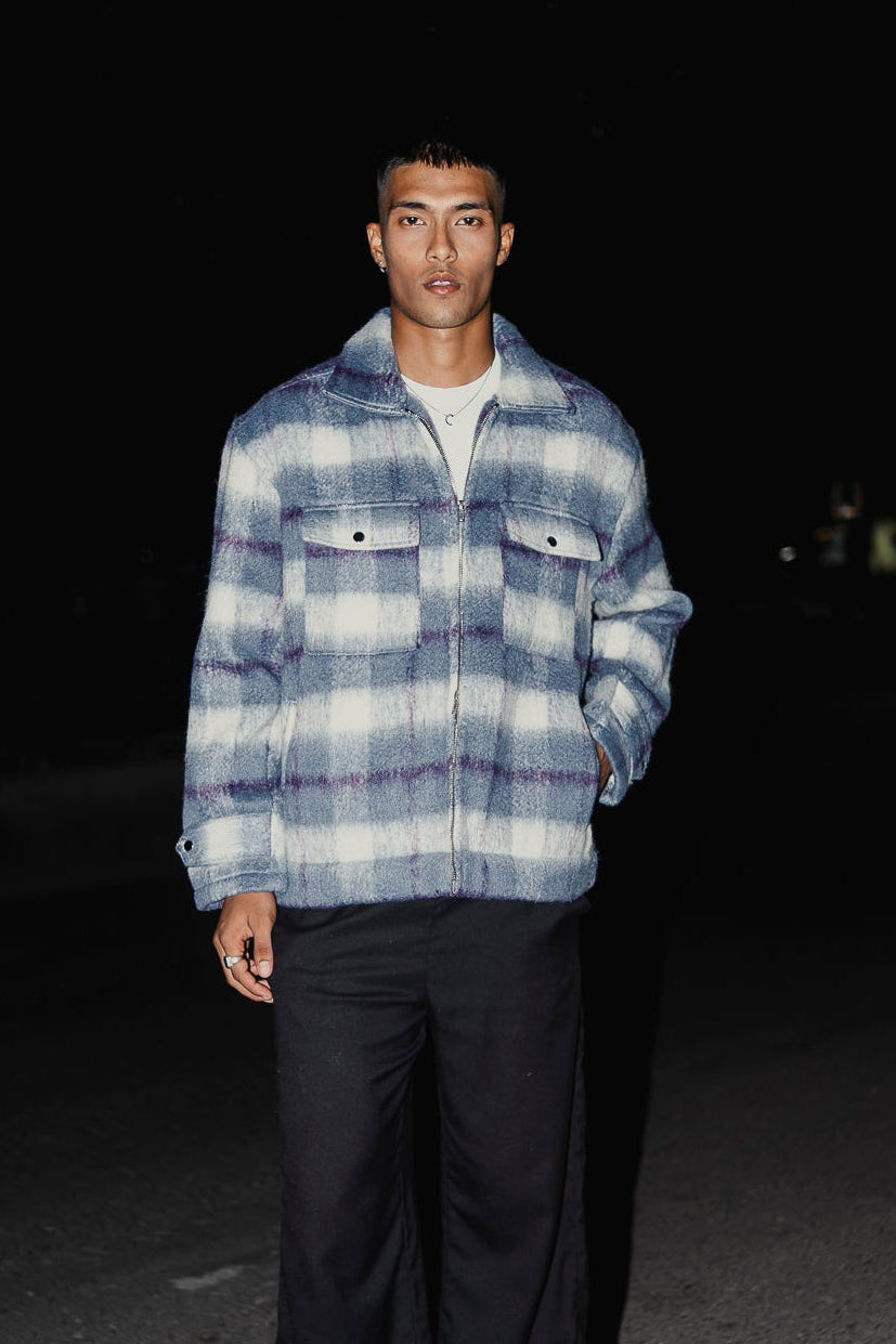 Oslo - Soft Brushed Jacket For Men - Blue