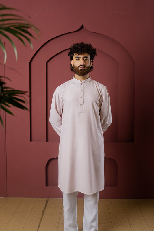 ILHAAN - Linen Panjabi | Kurta - Pink