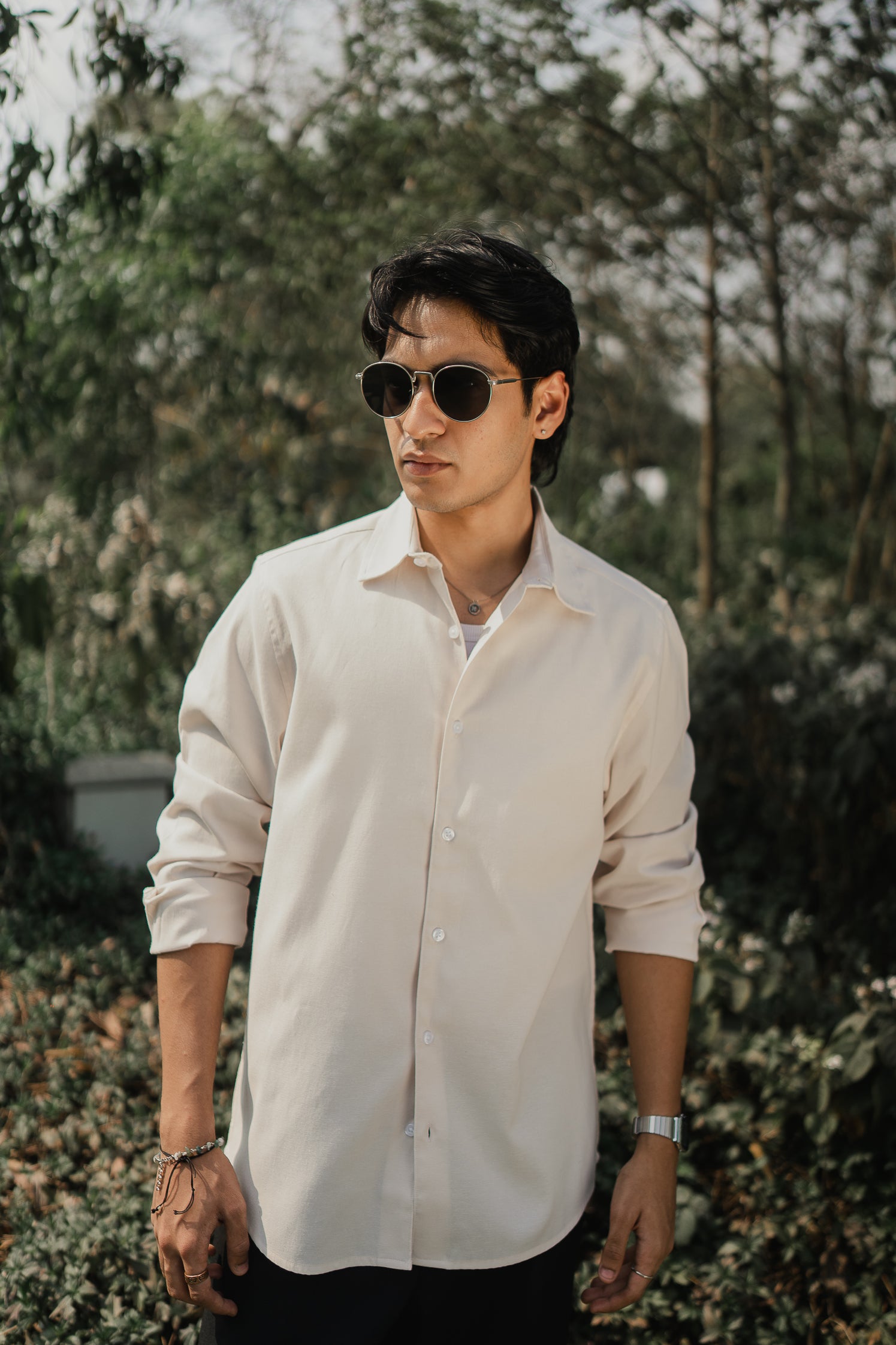 পুরুষদের জন্য অক্সফোর্ড শার্ট - ক্রিম 