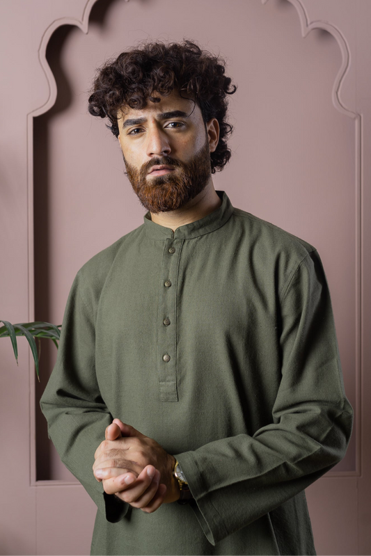 এজরান - ডার্ক অলিভ পাঞ্জাবি 