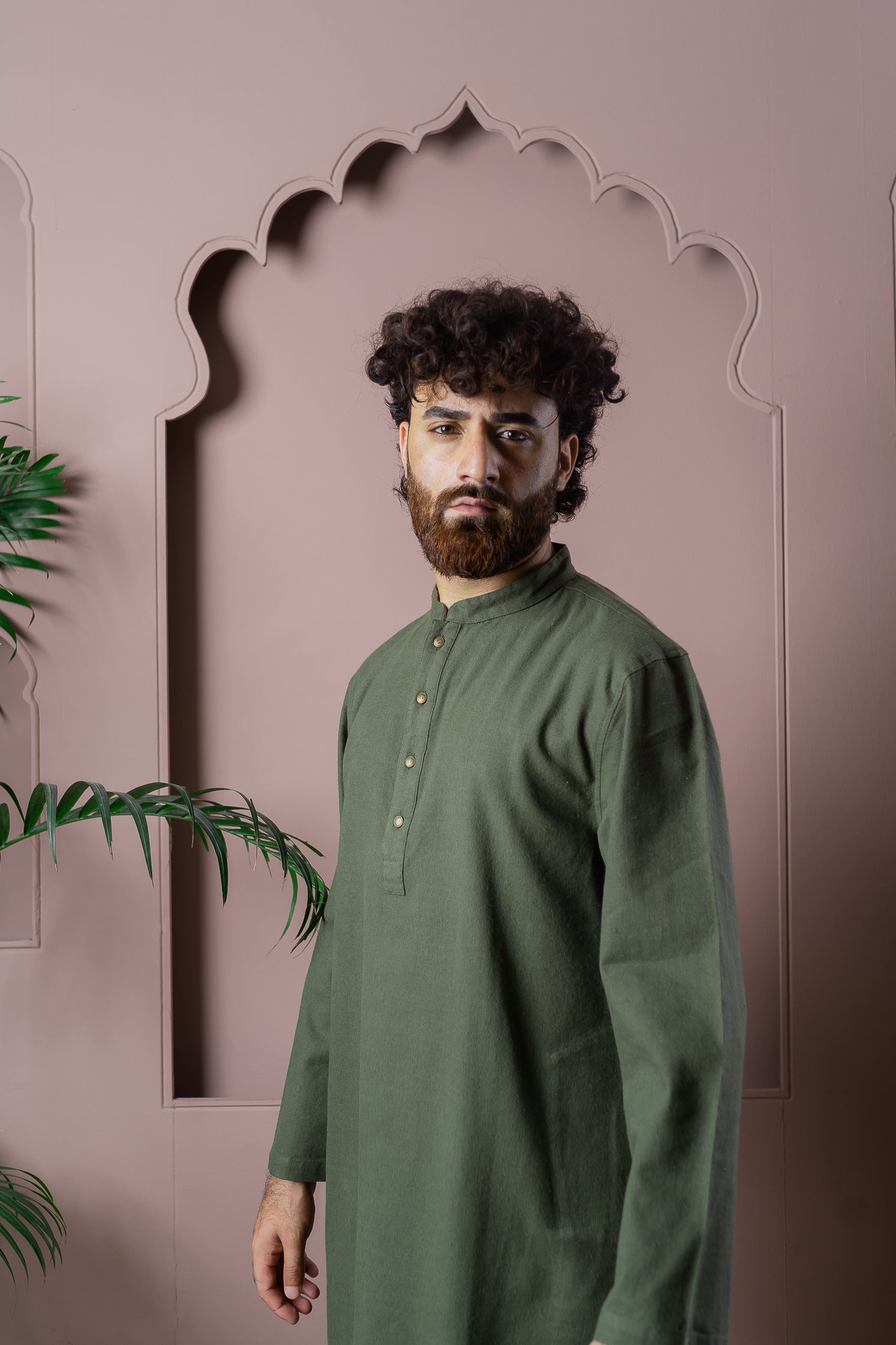 এজরান - ডার্ক অলিভ পাঞ্জাবি 