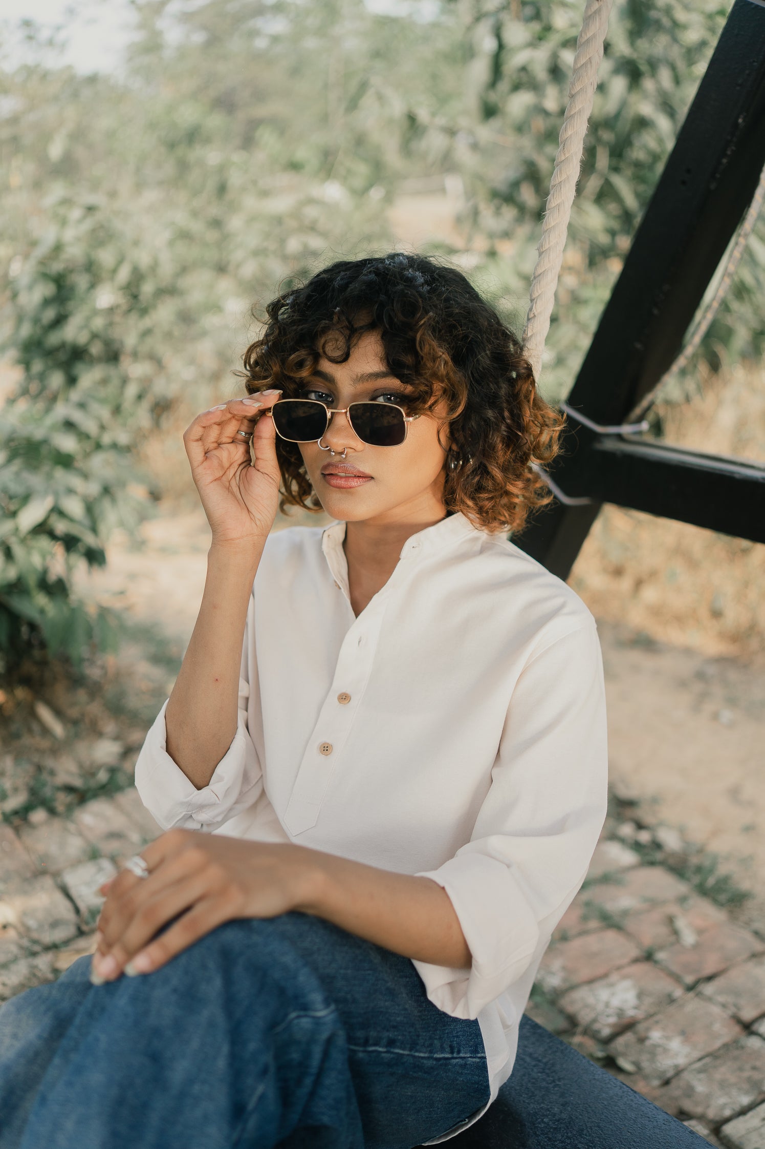 Oxford Henley - Katua - Unisex - Cream