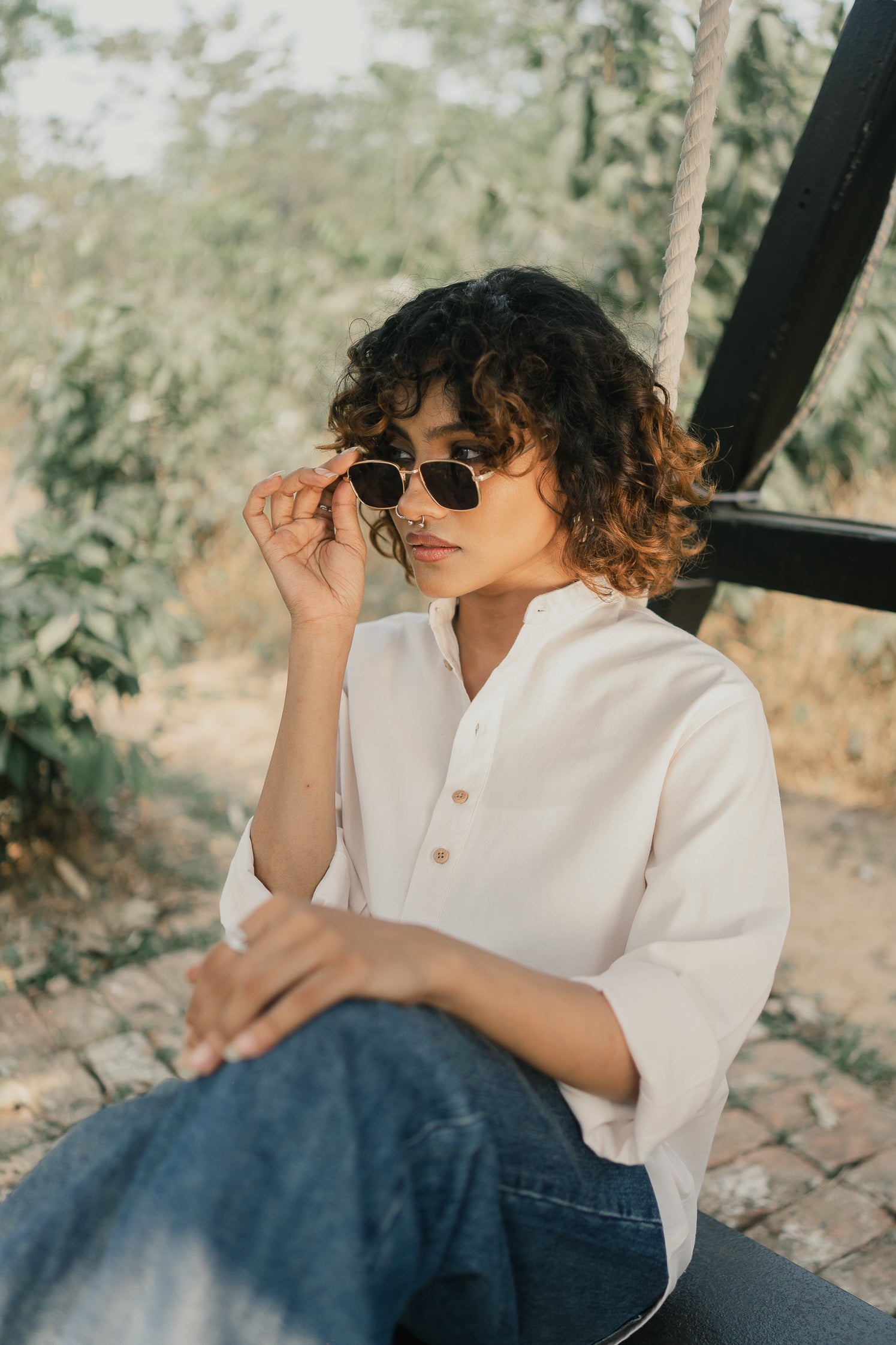 Oxford Henley - Katua - Unisex - Cream