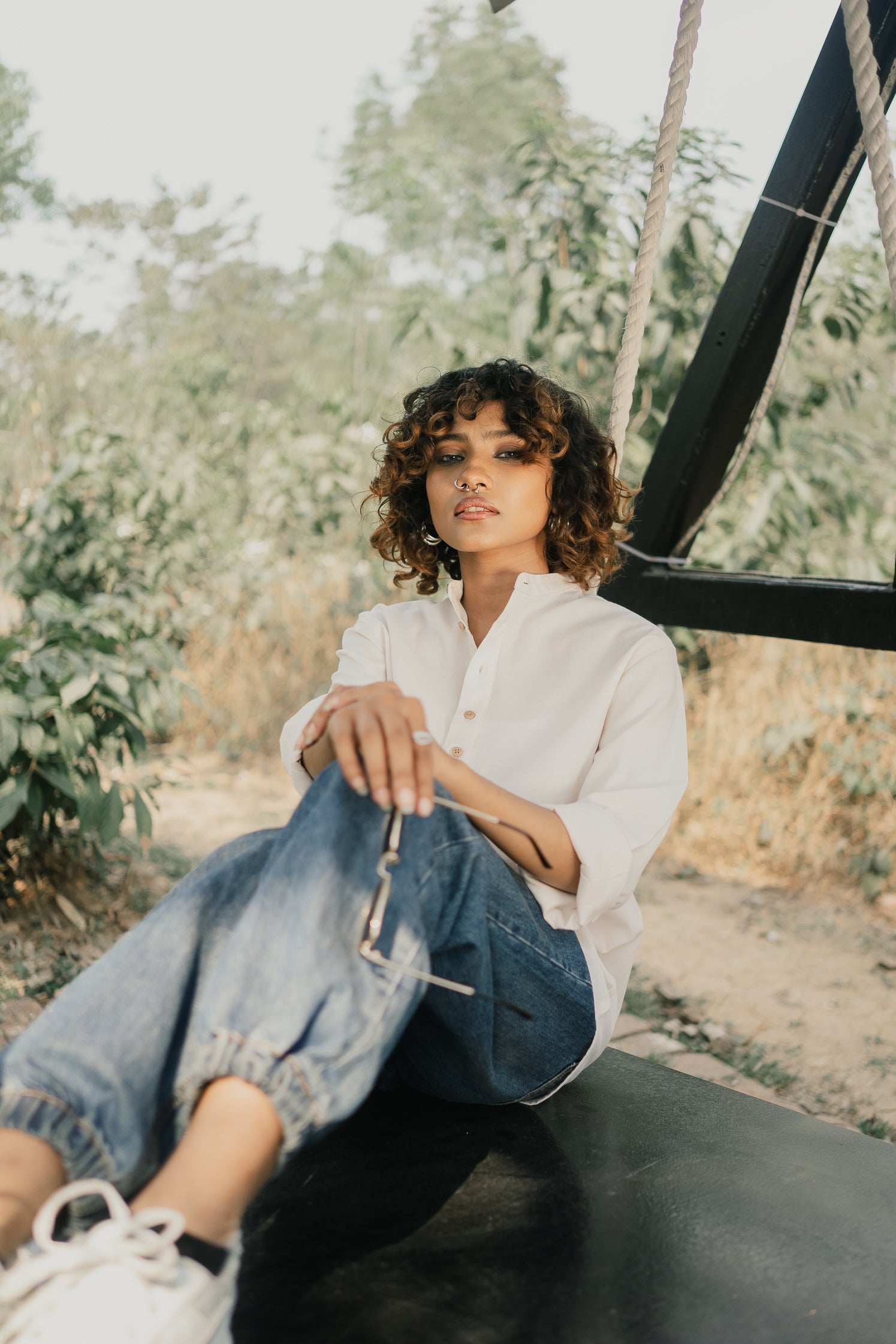 Oxford Henley - Katua - Unisex - Cream