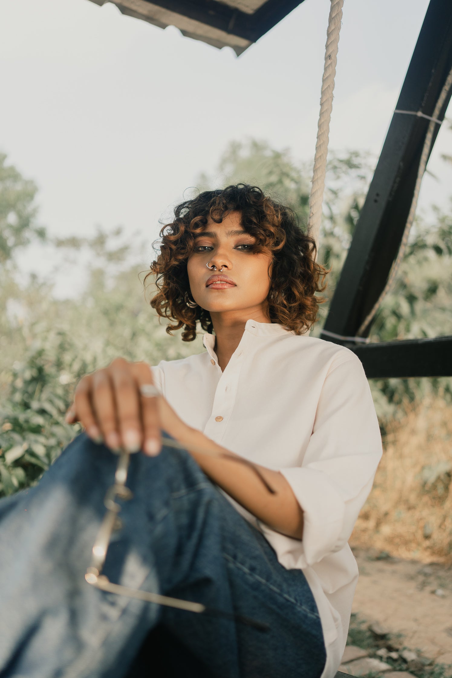 Oxford Henley - Katua - Unisex - Cream