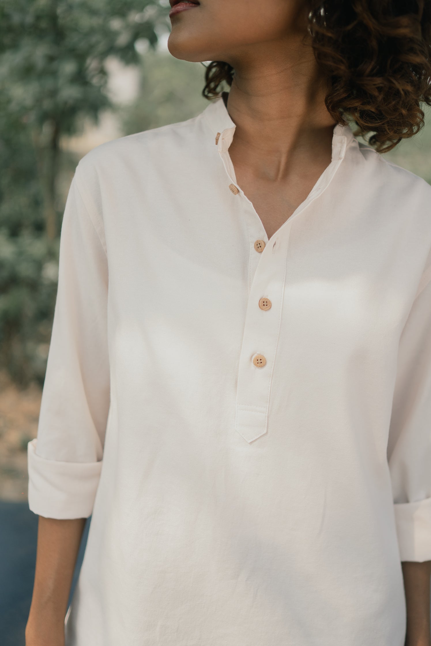 Oxford Henley - Katua - Unisex - Cream