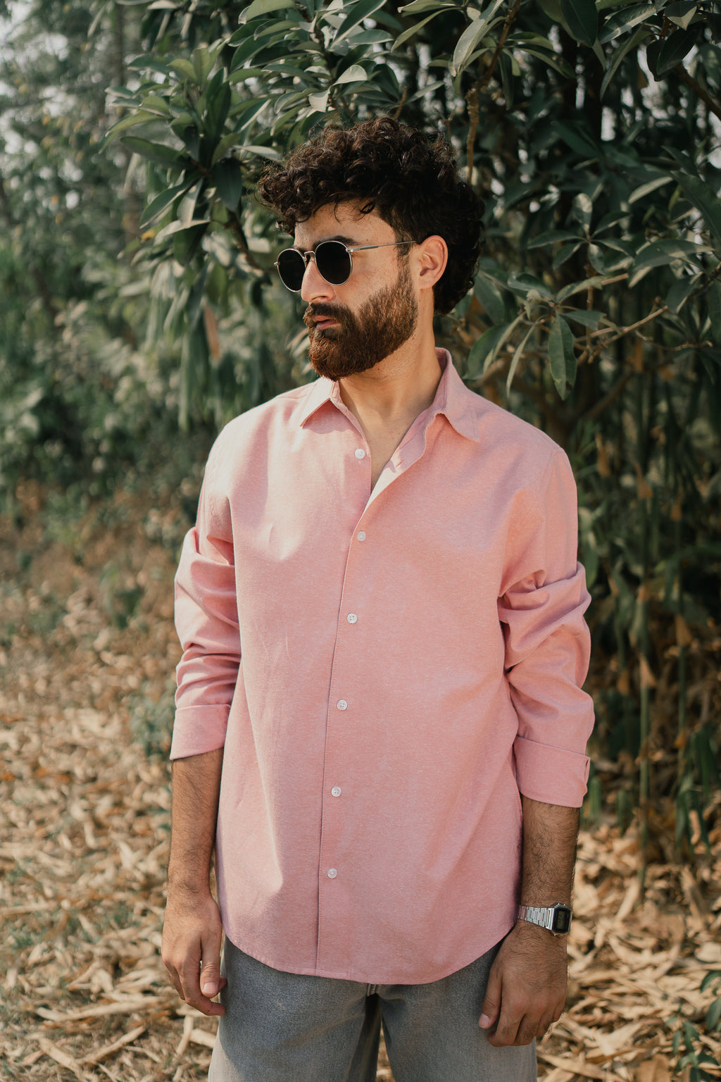 Oxford Shirt for Men - Light Peach