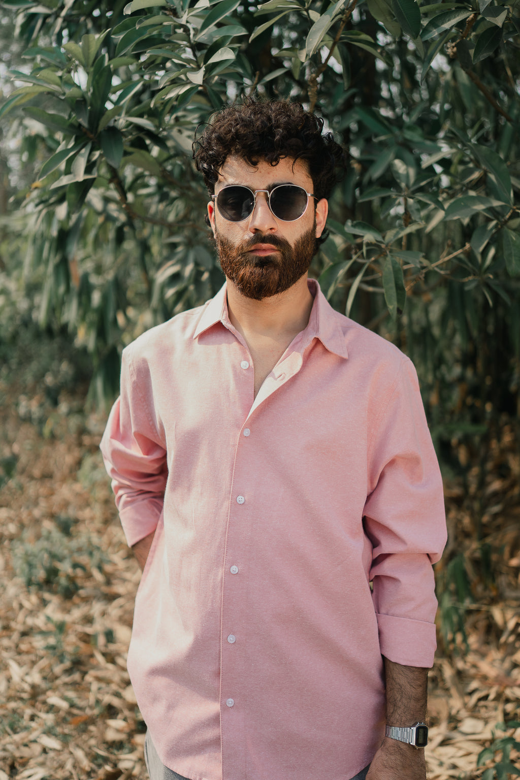 Oxford Shirt for Men - Light Peach